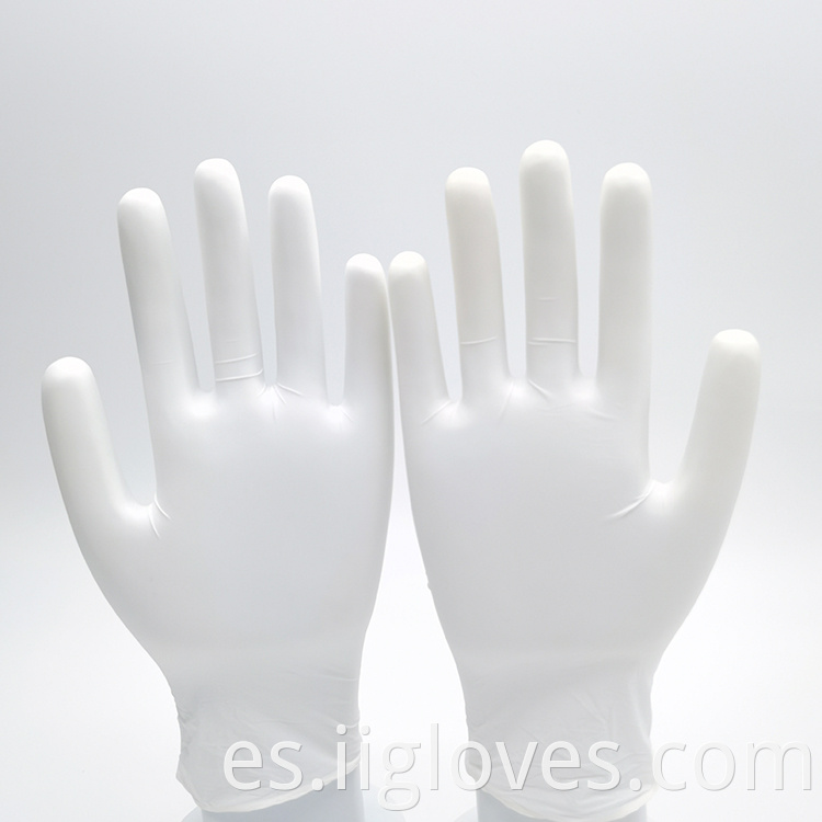 Seguridad doméstica Protección de trabajo blanco Color blanco Guantes de nitrilo de alta calidad Guantes de nitrilo blanco